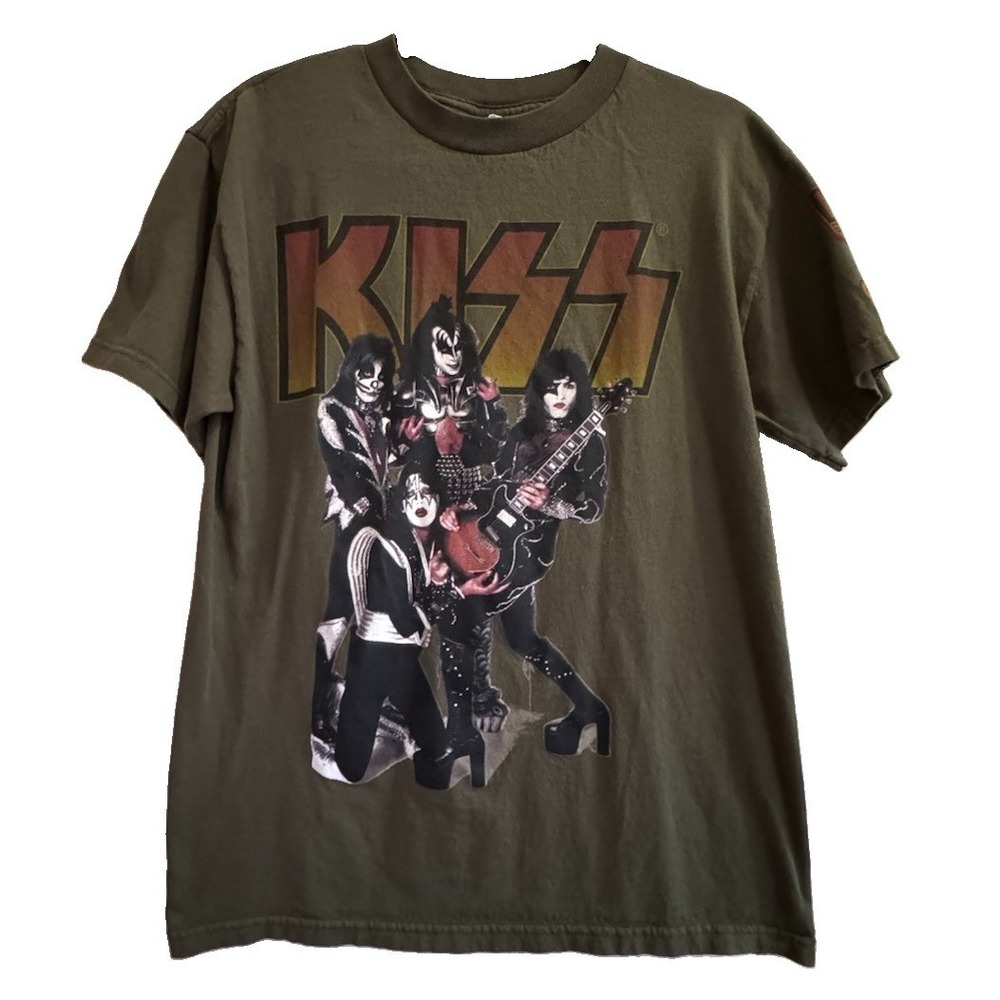 Kiss Official Army Member T-Shirt  M Olive Green 2007 Fan Club AUTHENTIC